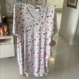 Grumpy & Gorgeous White & Orange Halloween Theme Loungewear/Nightgown/Sleepshirt